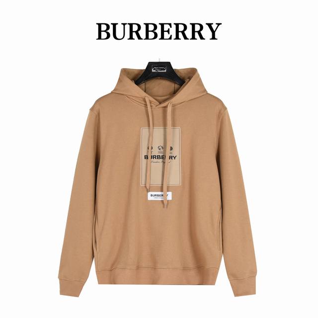 Burberry Hooded Sweatshirt with Chest Patch Label. Made from custom 420g double-