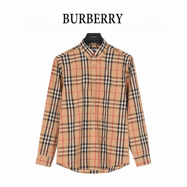 Burberry classic check long-sleeved shirt is made of double-strand 80s woven sma