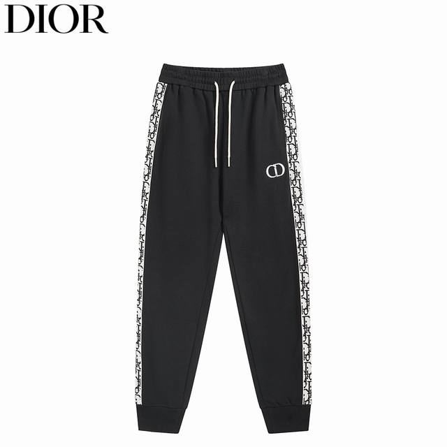 Dior 25Ss logo jacquard trousers Small logo 3D embroidered trousers Custom-woven