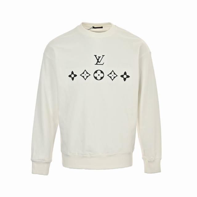 Louis Vuitton 24Fw embossed monogram crewneck sweatshirt. . 420g cotton fabric,