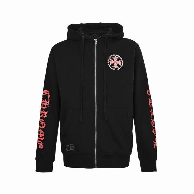 Chrome Hearts 25Fw Red Cross Print Zipper JacketHigh weight, high density, high-