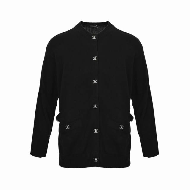 Chanel Double C Backpack Button Knit Cardigan Custom cashmere and brocade blend
