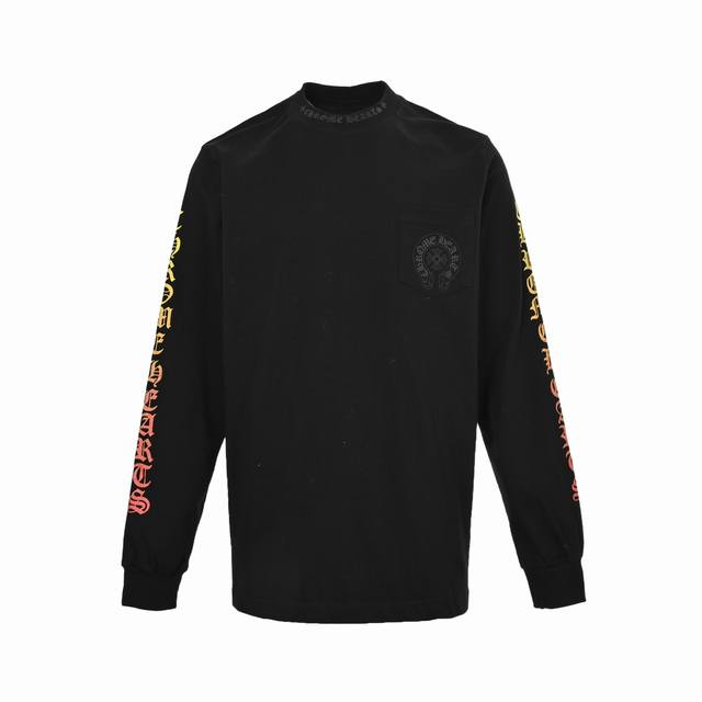 Chrome Hearts Chrome Hearts Sanskrit gradient dark pattern horseshoe round neck
