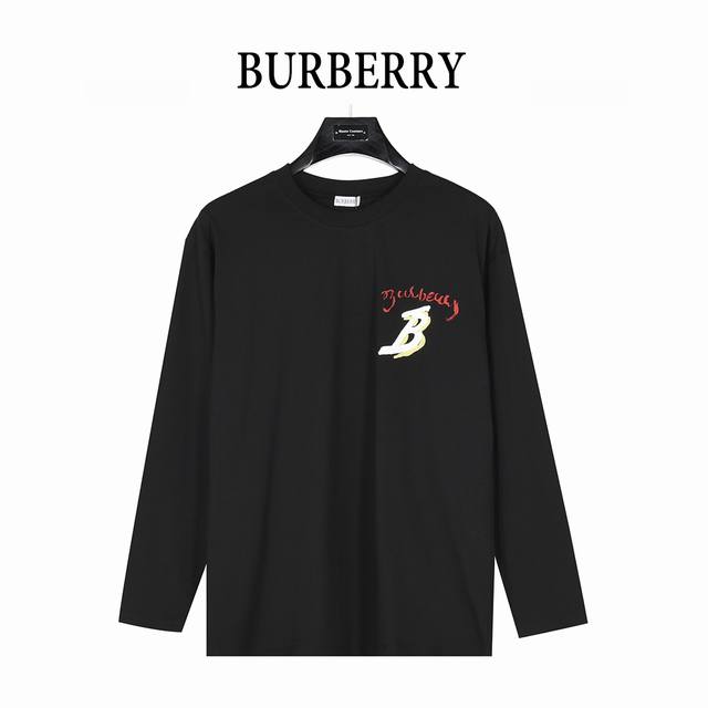 Burberry 25Fw Lettering Sailboat Print Long-Sleeved T-shirt. This early fall lim