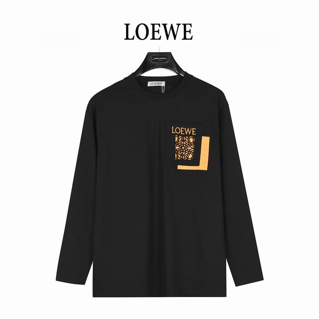 Loewe 25Fw Long-Sleeved T-Shirt with Overlapping Logo and Pockets. This early fa