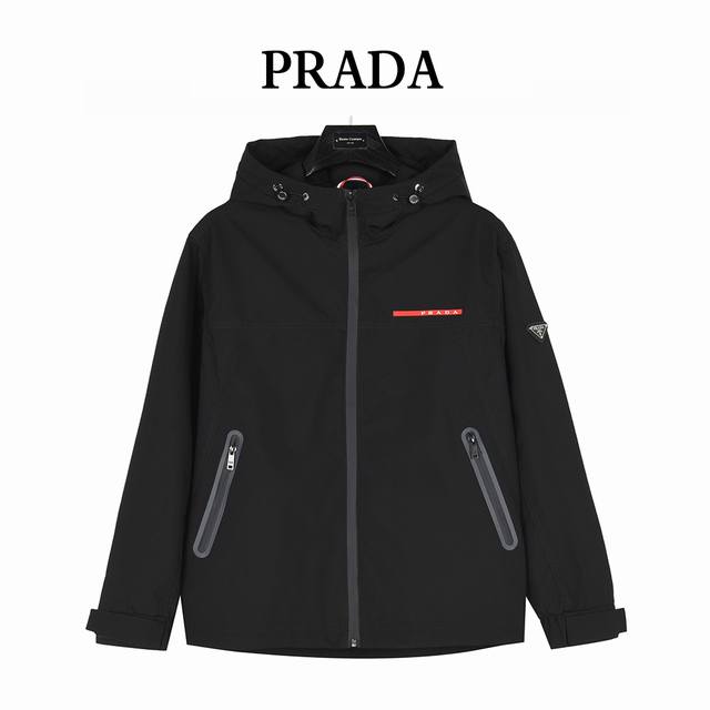 prada 25Ss laminated metal triangle zipper hooded jacketOriginal order from Roma