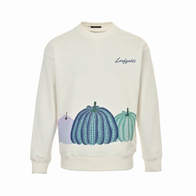 Louis Vuitton pumpkin print crewneck sweatshirt. 420g cotton fabric, custom terr