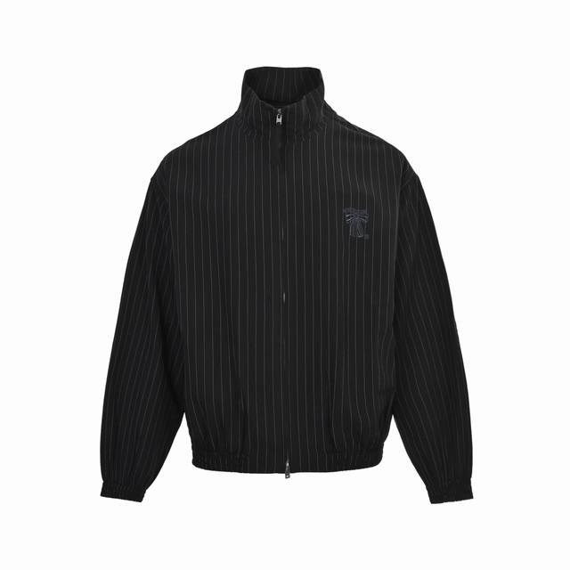 Acne Studios bow tie vertical striped jacket Custom striped fabric + rayon jacqu