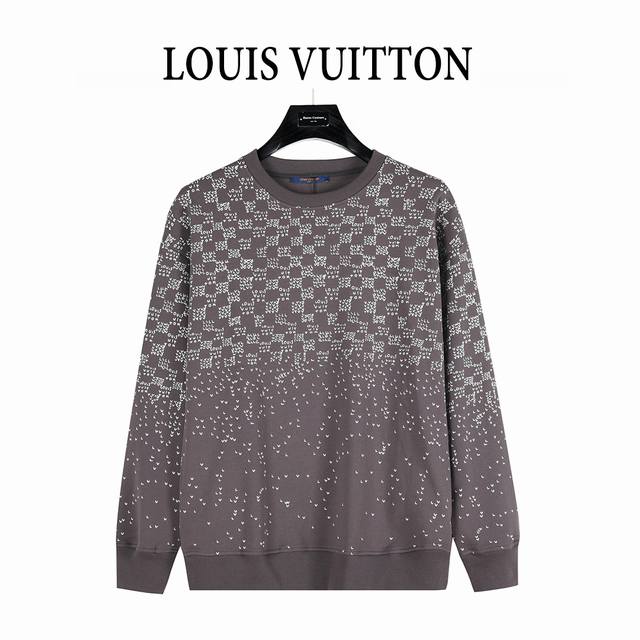 Louis Vuitton 25Fw gradient airplane print crewneck sweatshirt. Made of 420g cot