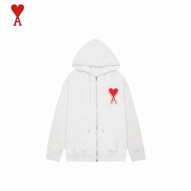 Ami24Ss classic style big love heart chapter hooded jacketPutting aside all the
