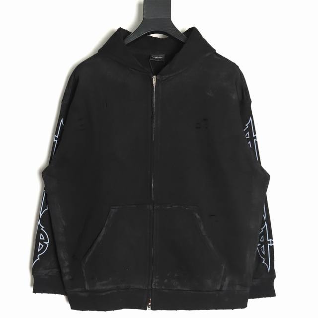 Balenciaga 24Fw Iron Tower Zipper Jacket The fabric is 100% cotton terry fabric,