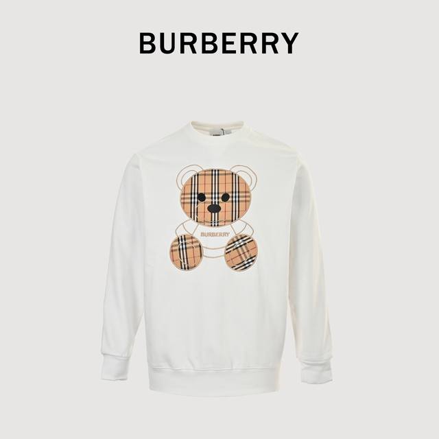 Burberry 24Ss round-neck sweatshirt with bear embroidery on the chest. 420g cott