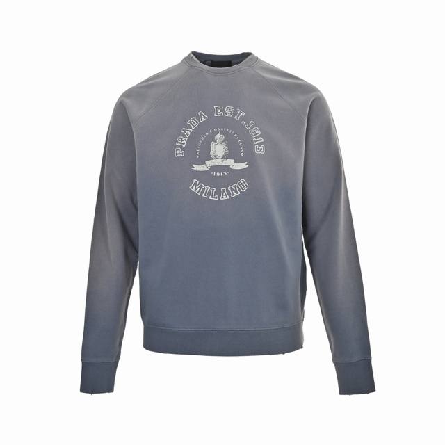 prada 25Fw Gradient Tie-Dye Round Neck SweatshirtThis product is made of high-qu