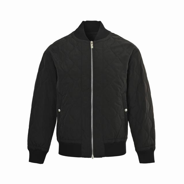 Burberry's personalized notched double-zipper quilted light cotton jacket is rar