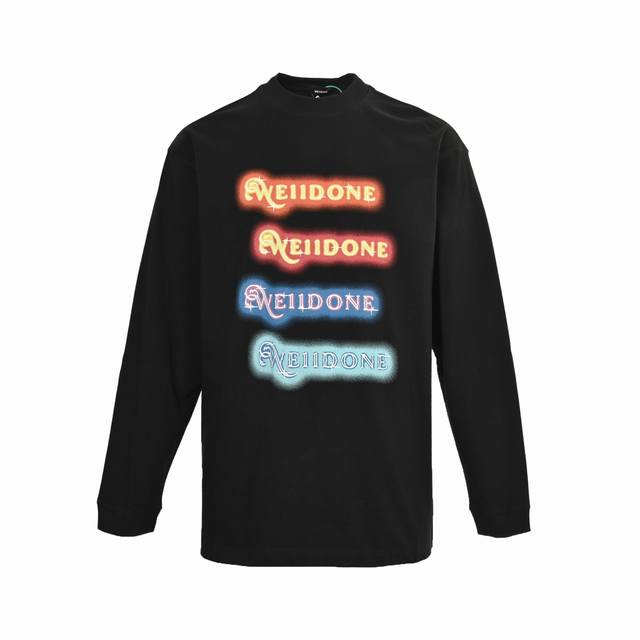 We11 Done 25Ss colorful neon logo printed long-sleeved T-shirtPurchase original