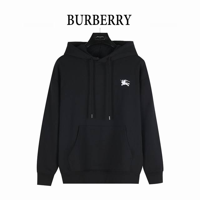 Burberry 25Fw Hoodie with Chest Logo Embroidery and Back Logo Foam Print. This p