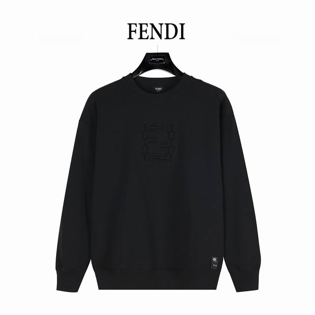 Fendi 25Fw Obscure Double F Letters Three-Dimensional Embossed Round Neck Sweats