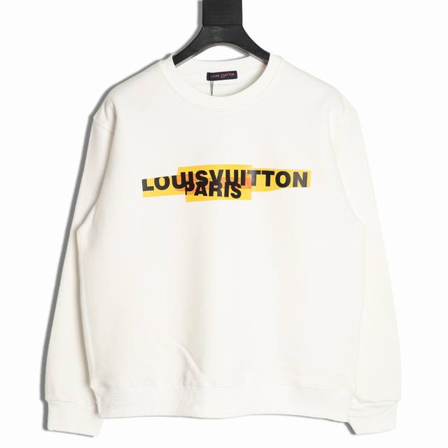 Louis Vuitton Lv 25Fw tape-print crewneck sweatshirt 480g premium combed cotton