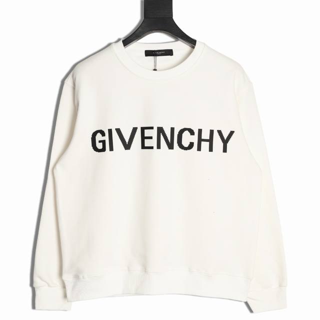 Givenchy 25Fw mosaic lettering crew neck sweatshirt 480G premium combed cotton f