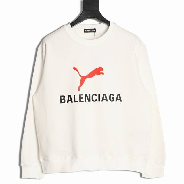 Balenciaga X Puma 25Fw Puma co-branded crewneck sweatshirt 480g premium combed c