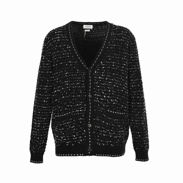 Thom Browne 25Fw Chanel-inspired tweed knitted cardigan. This cardigan is based