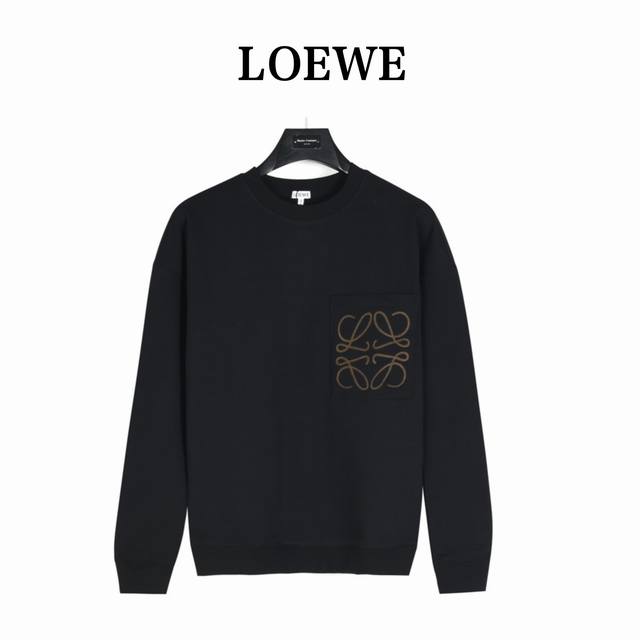 Loewe pocket logo jacquard crewneck sweatshirtMade of 420g terry fabric, custom-