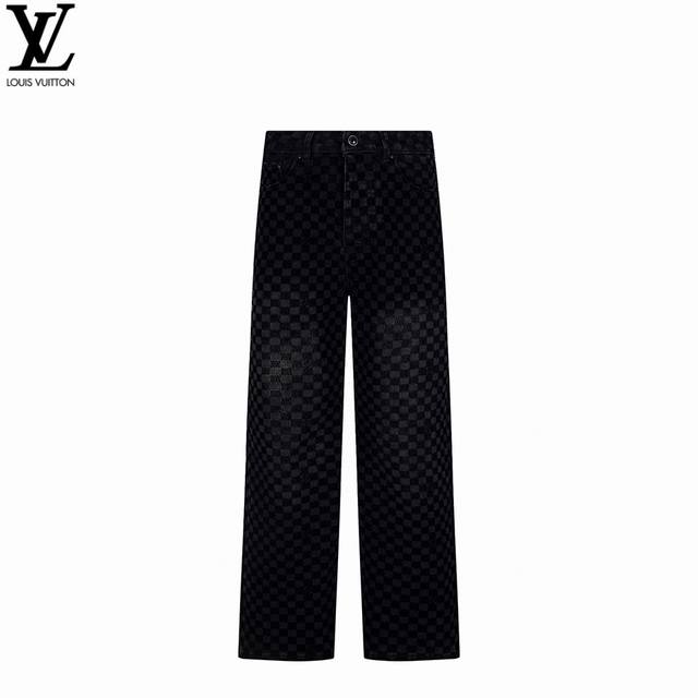 Louis Vuitton 25Ss Checkerboard Flock Jeans . Originally purchased for 17,700,
