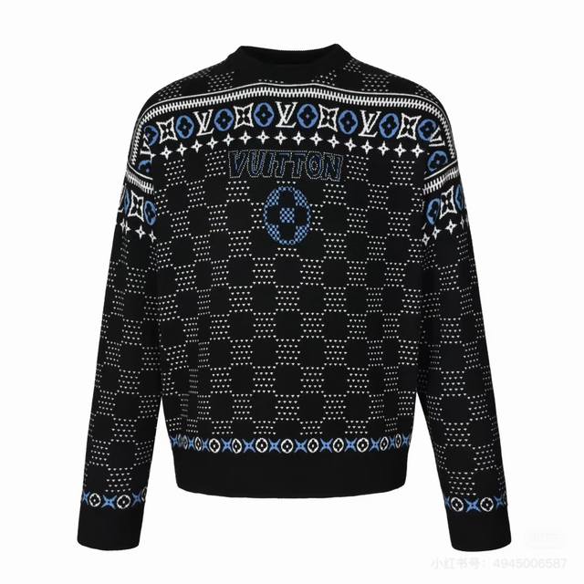 LV 25Ss Fair Isle jacquard crewneck sweater , originally purchased for 12,800,