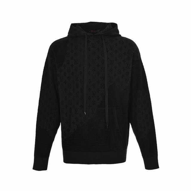 Louis Vuitton 25Fw jacquard patchwork knitted hooded sweatshirtAuthentic product