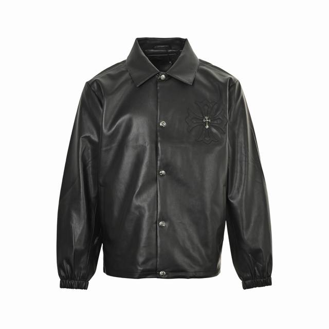 Chrome Hearts 25Fw Cross Silver Button Leather JacketFabric is made of black lyc