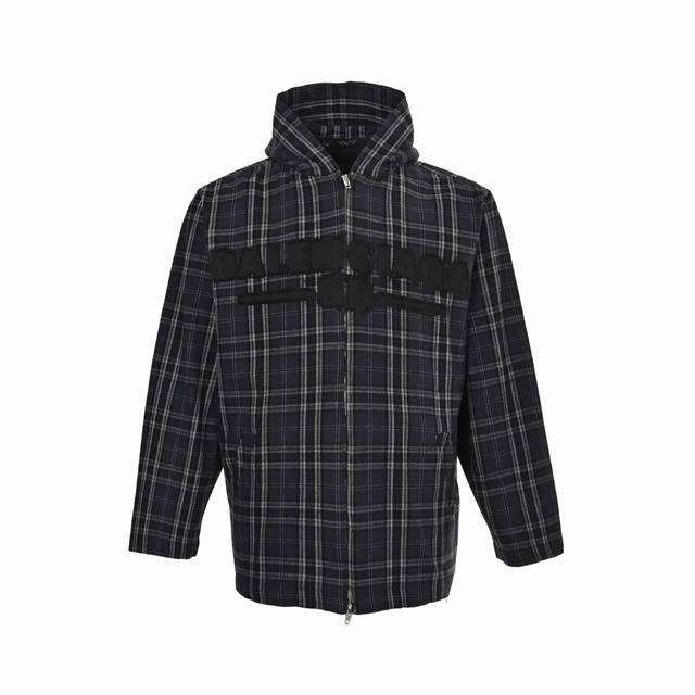 Balenciaga 25Fw blue plaid patchwork suit jacketA must-have item for everyday co