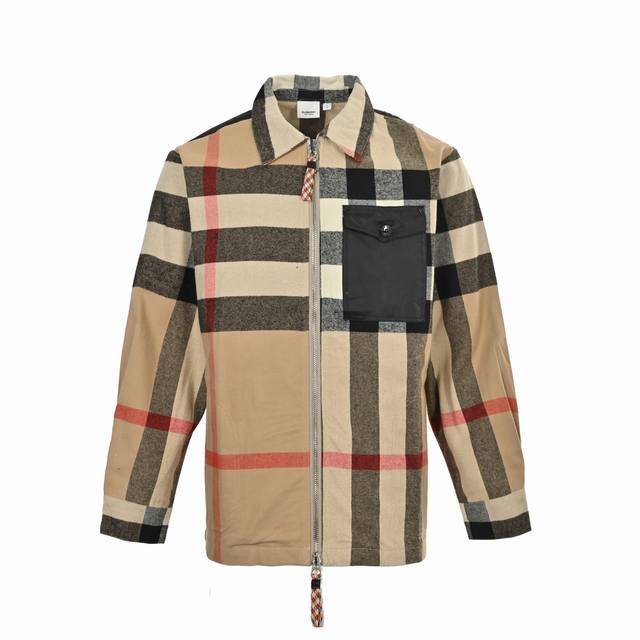Burberry 22Fw Patchwork Plaid Shirt Jacket A shirt jacket that has reached perfe