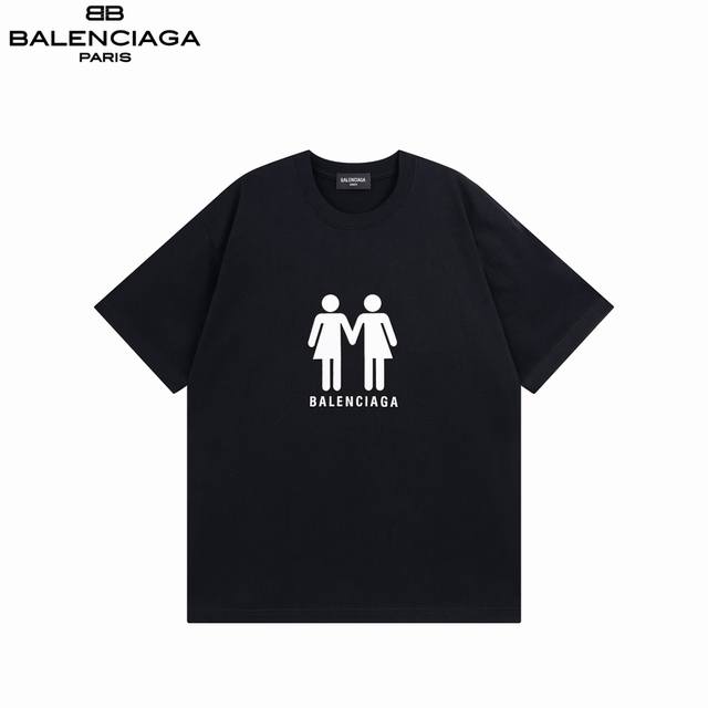 Balenciaga 25Ss double portrait multi-national flag direct-injection print short