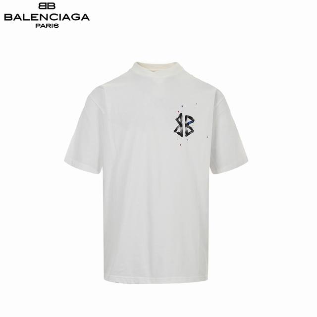 Balenciaga 25Ss graffiti lettering short-sleeve . Fabric: 16s fine cotton (230g