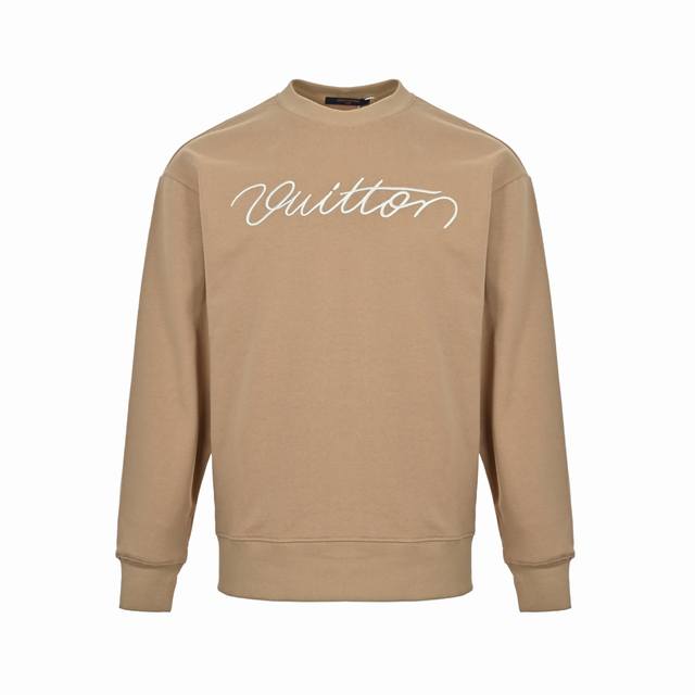 Louis Vuitton 25Fw round neck sweatshirt with hand-embroidered signature. Chest