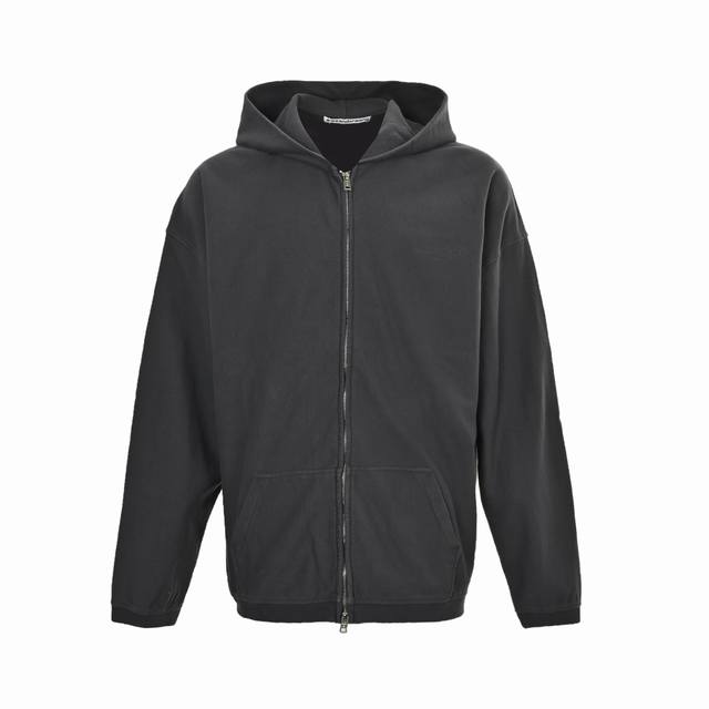 Alexander Wang 25Fw washed lettering zipper jacket. Made of pure cotton, it drap