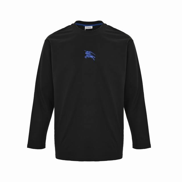 Burberry long-sleeved T-shirt with warhorse embroidery on the chestis made of cu