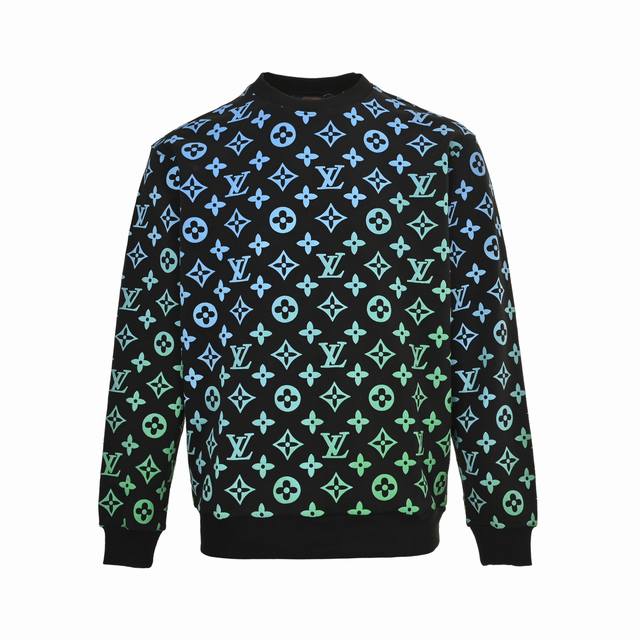 Louisvuitton all-over print gradient crewneck sweatshirt. Exquisitely upgraded.