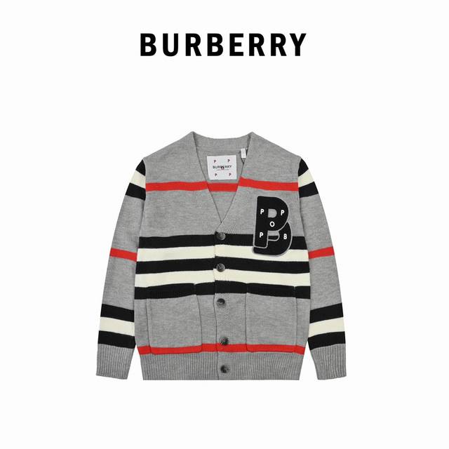 New arrival! Burberry Bbr 22Fw intarsia co-branded wool cardigan. Custom-dyed w