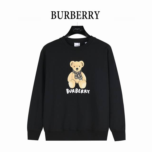 Burberry 25Fw Cartoon Scarf Bear Logo Crewneck Sweatshirt This clean, fresh cott
