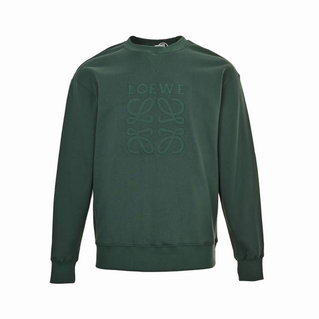 Loewe 25Fw embroidered logo crewneck sweatshirtMade of 420g pure cotton double y