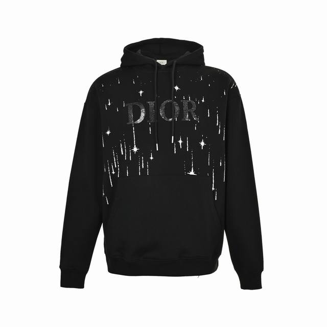Dior 24Fw Meteor Embroidered Lettering Hoodie. This classic Dior hoodie with Dio