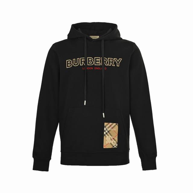 Burberry 25Fw Towel Patch Lettering HoodieThis Burberry hooded sweatshirt is mad