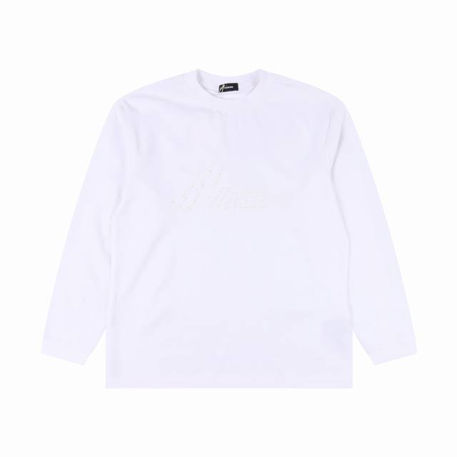 We11Done Pearl Diamond Logo Long Sleeve T-shirtSynchronous official website orig