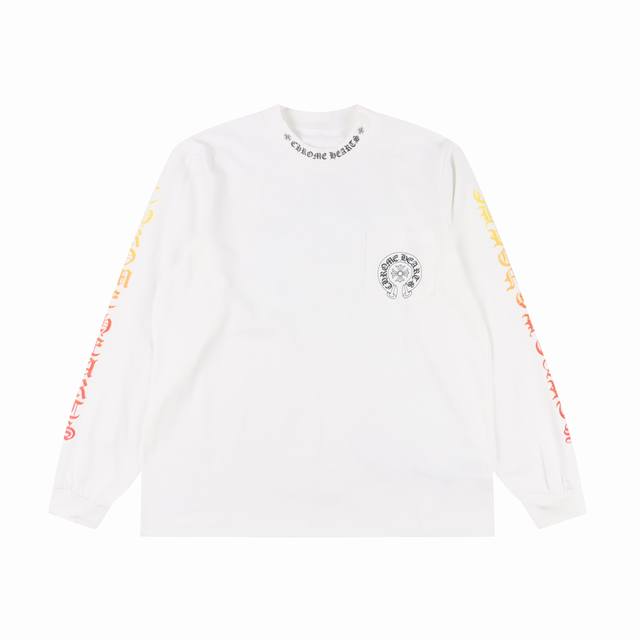 Chrome Hearts Chrome Hearts Sanskrit gradient dark pattern horseshoe round neck