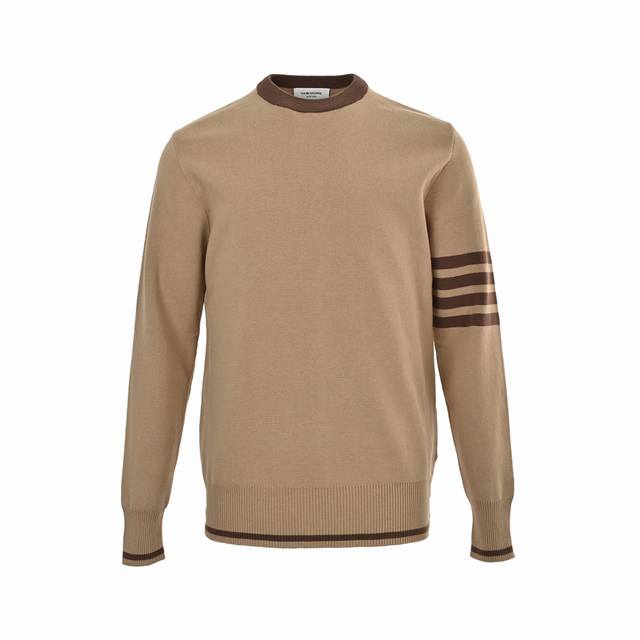 Thom Browne 25Fw Colorblock Cotton Crewneck SweaterThis piece is custom-dyed wit