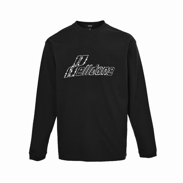 We11 Done Pearl Diamond Logo Long Sleeve T-shirtSynchronous official website ori