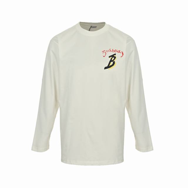 Burberry 25Fw Lettering Sailboat Print Long-Sleeved T-shirt. This early fall lim