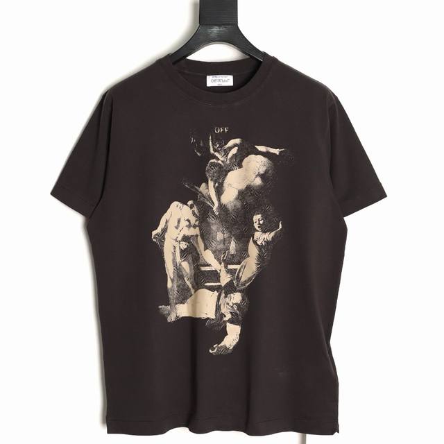 Off White Ow New washed religious short-sleeves All fabrics and threads are cust