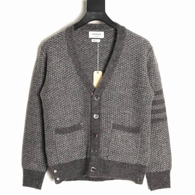 Thom Browne Tb 25Fw Textured Knit Cardigan Sweater This cardigan is knitted usin